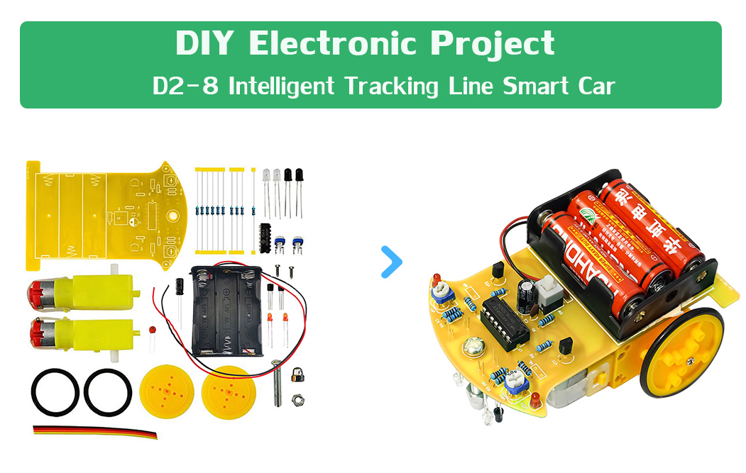 D28 Intelligent Tracking Line Smart Car DIY Kits Fun STEM Kits for